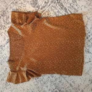 Gold and white polka dot top